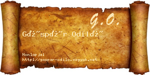 Gáspár Odiló névjegykártya